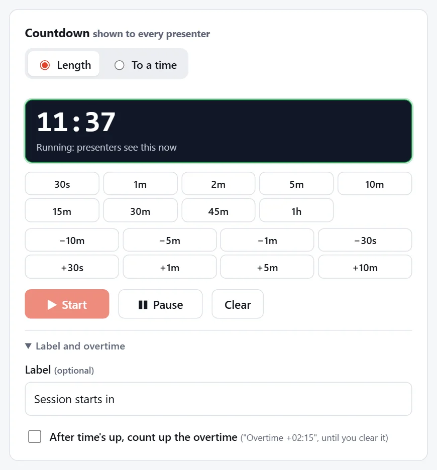 The Countdown card