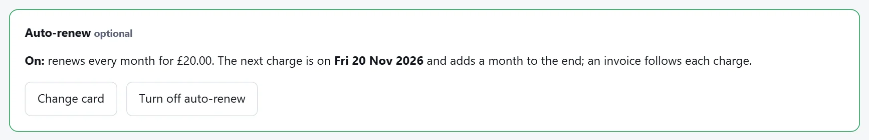 Auto-renew on a booking